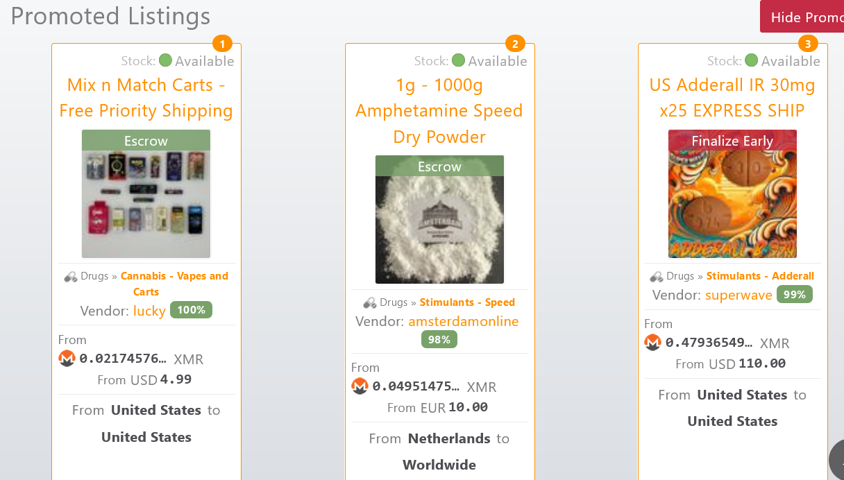 DrugHub Market Dashboard, a modern dark-themed dashboard with navigation, search, and product listings